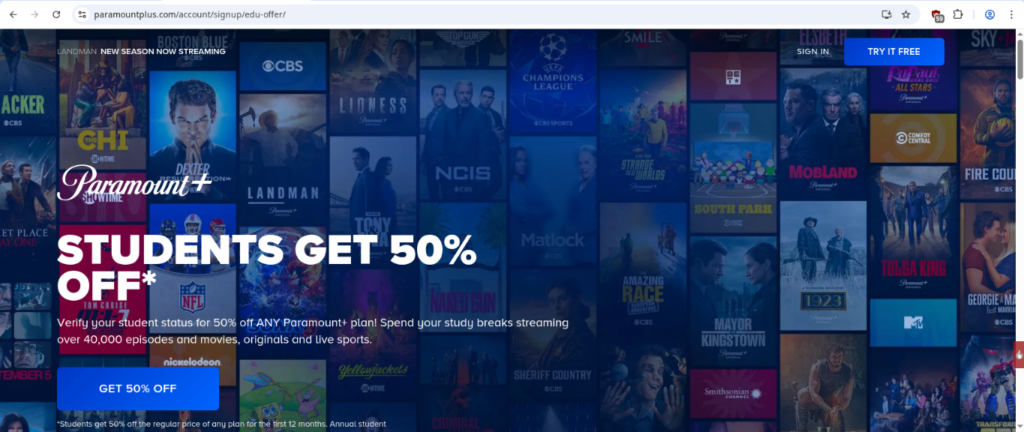 Paramount+ students discount